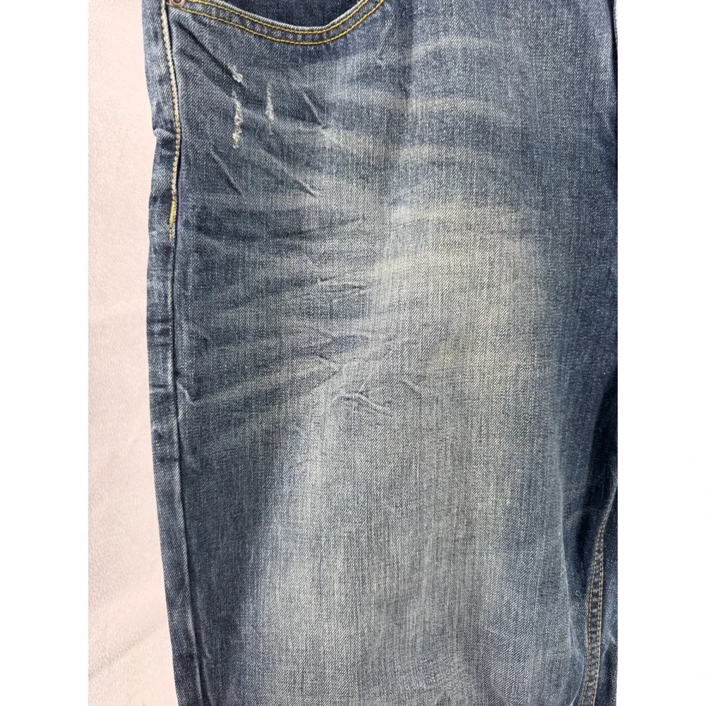Vintage  Foundry Supply Co Mens‎ Jeans 44x30 Blue Whiskering Fade Straight Leg
